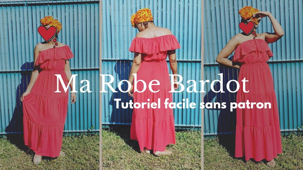 DIY TUTO COUTURE / comment coudre la Robe Bardot, style bohème... sans patron