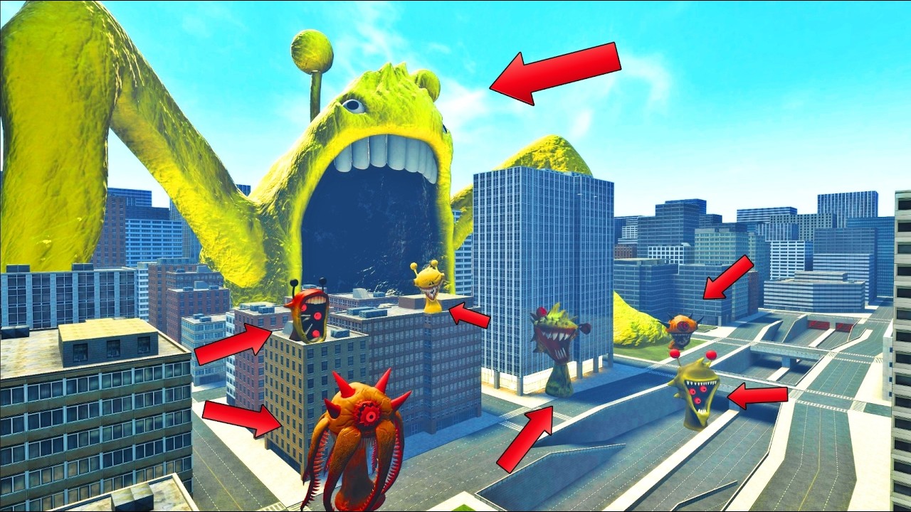 Un DRON capta a  TODOS los SIMON SPRUNKI en la CIUDAD | Garry's Mod Sandbox