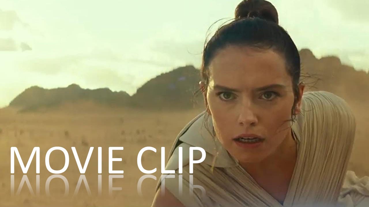 STAR WARS The Rise Of Skywalker: clean desert fight scene between Kylo Ren and Rey Skywalker