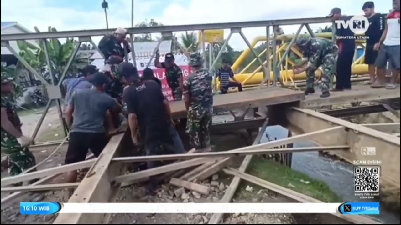 JEMBATAN BAILEY RAMPUNG, 2 DESA DI HAMPARAN PERAK TERHUBUNG #tni 