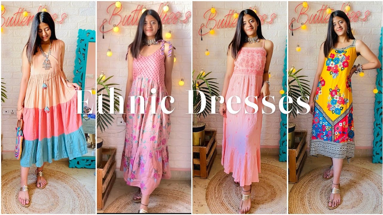 DRESS~HAUL•∆|Affordable ethnic dresses|TRYON & REVIEW| हॉल |ट्रैडी|BUTTERFLIES #dress haul #dresses