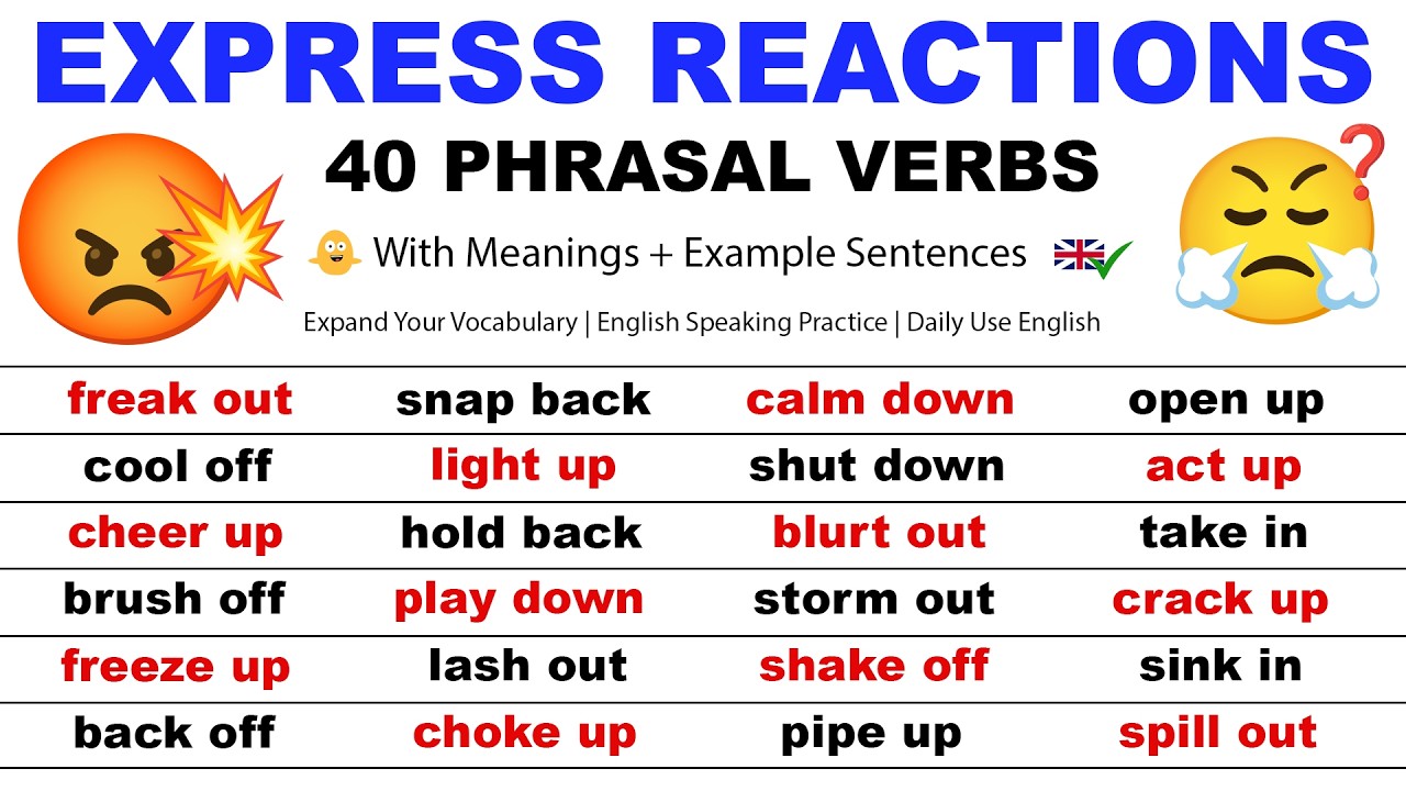 Express Reactions: 40 English Phrasal Verbs to Improve Your English!