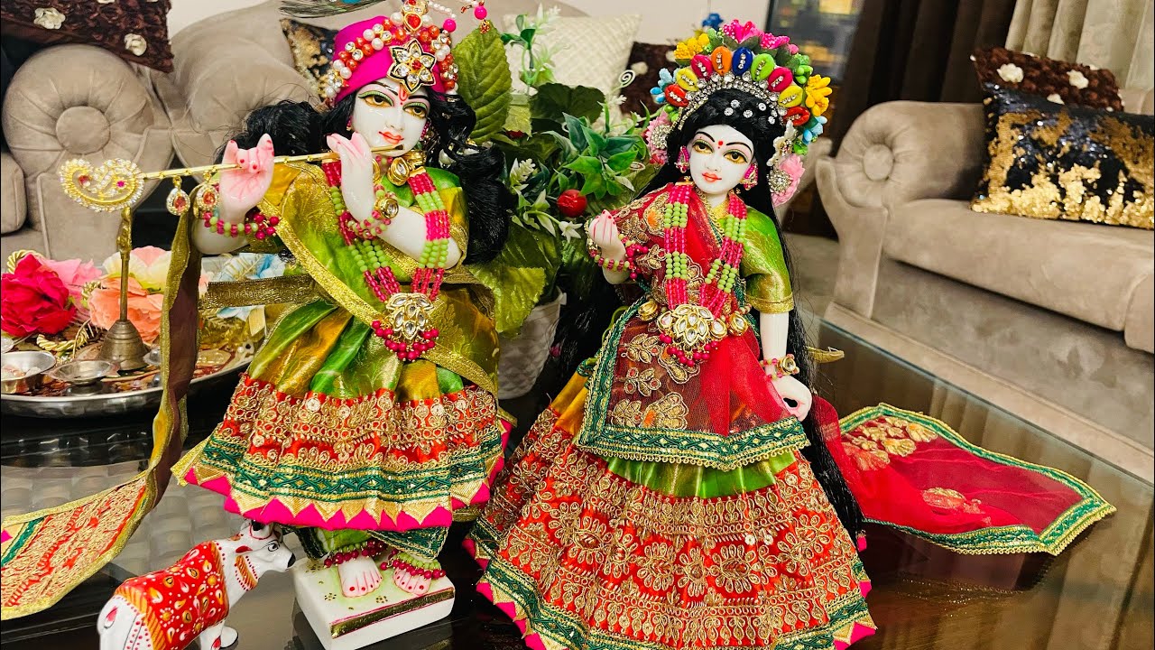12” Iskcon style marble Radhakrishna dress measurement ||Hariyali teej special poshak for yugaljodi