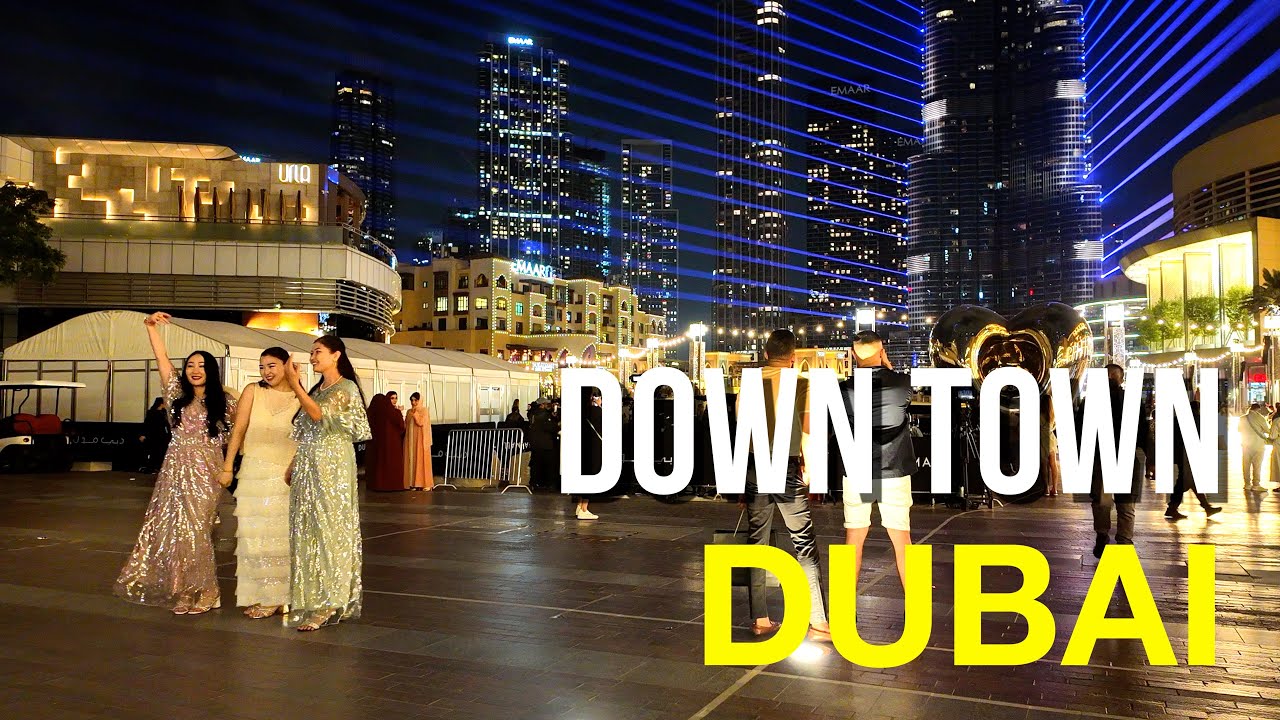 Downtown Dubai Walk Full Video | Burj Khalifa Light Show & Fountain Dance | Movefpv