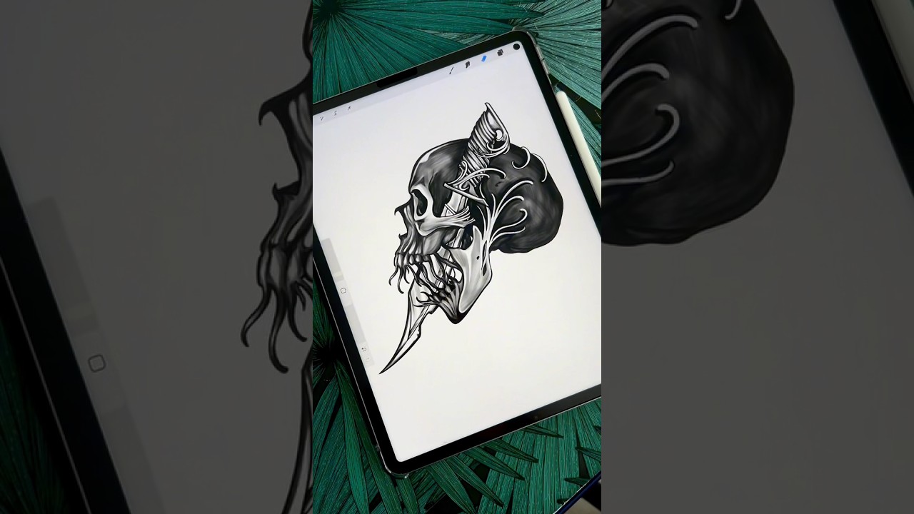 How to create tattoo design with Procreate brushes 🔥