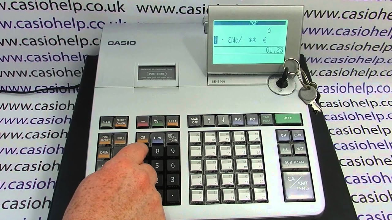 Casio SE-S400 SE-S800 SE-S3000 Cash Register Instructions How To Program Currency Symbol