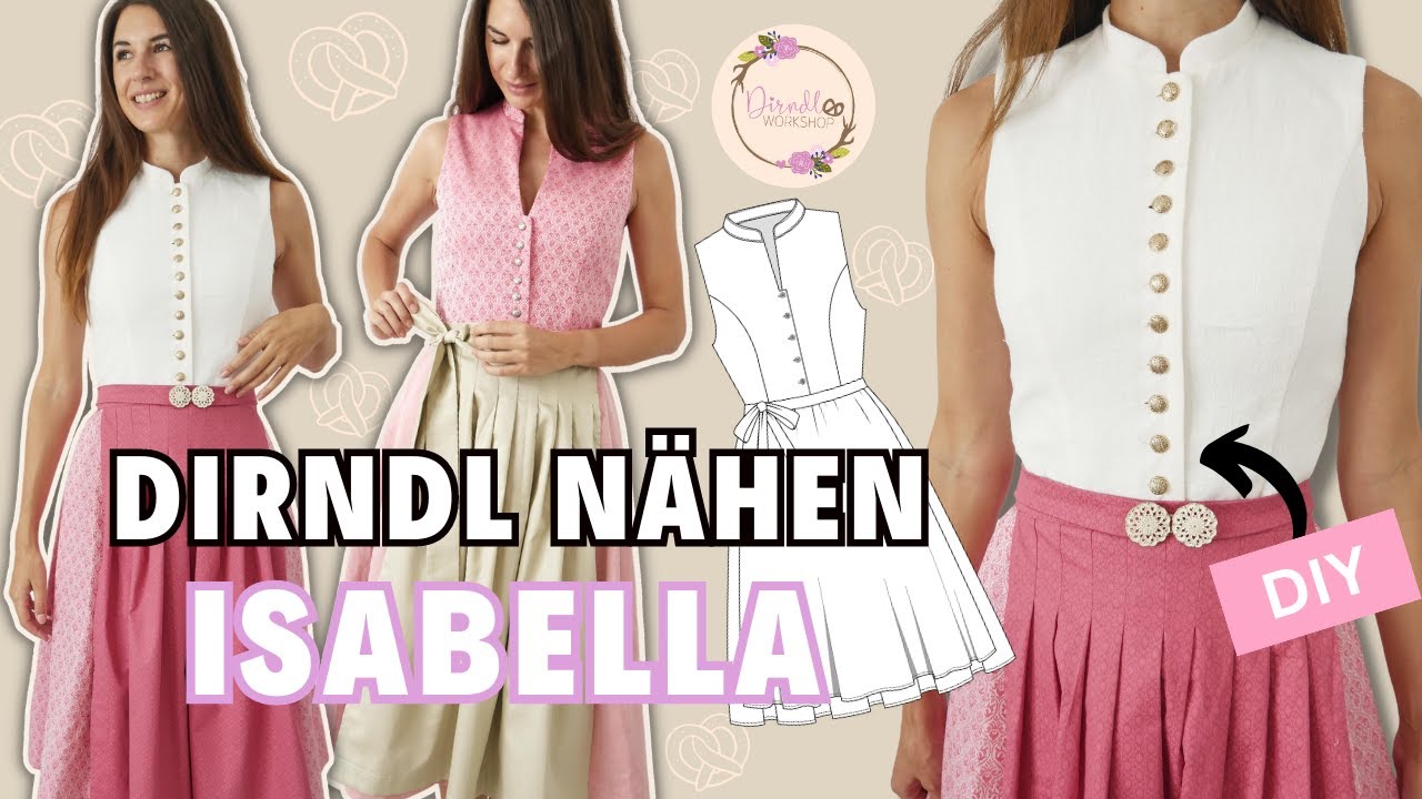 hochgeschlossenes Dirndl mit Ausschnitt nähen / Nähanleitung Dirndlschnittmuster Isabella