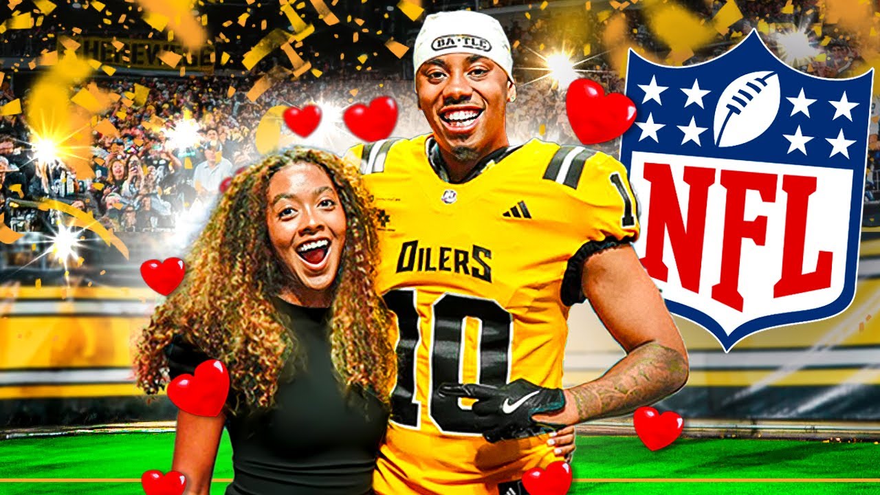 MY GIRLFRIEND CAME TO MY PRO FOOTBALL GAME!!