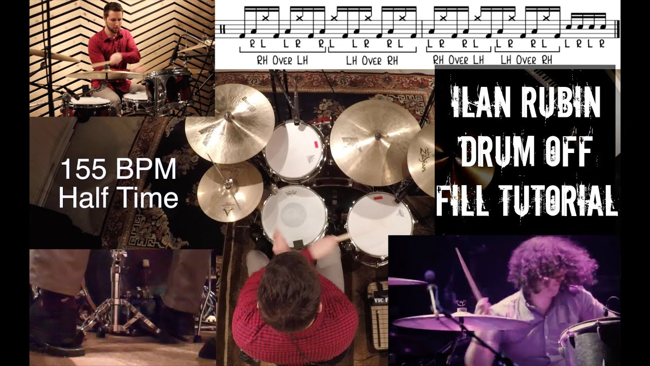 Guitar Center Drum Off - Ilan Rubin Drum Solo Fill Tutorial-Transcription by Eric Berringer 1440HD