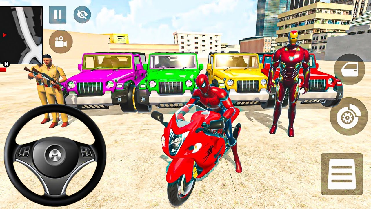 🎉 Monster Police Truck & Spiderman Gameplay 🦚 Indian Thift Auto Simulator🔥 New 3D police Car Game 2