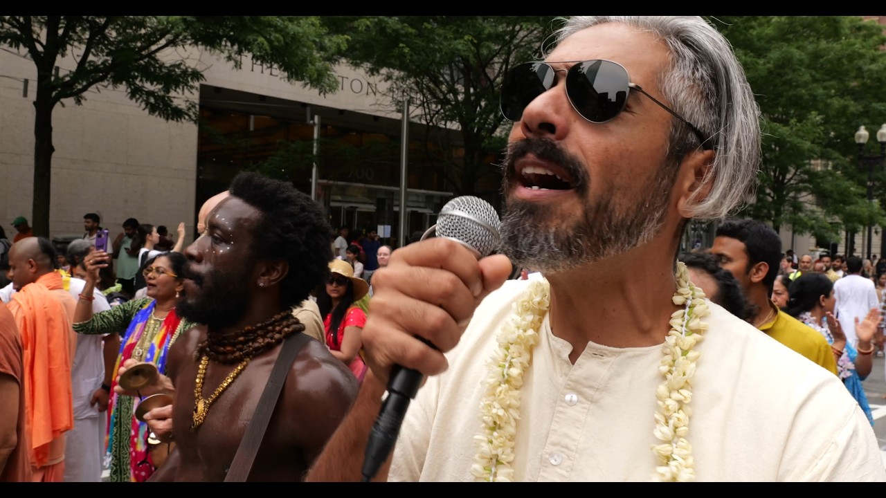 Hare Krishna kirtan by Amala Kirtan Das - ISKCON Boston Ratha Yatra 2024