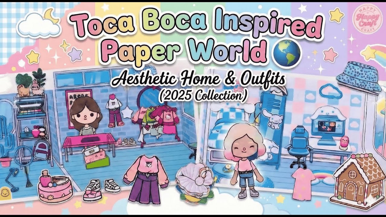 Toca Boca Inspired Paper World 🌎 | Aesthetic Home & Outfits (2025 Collection)