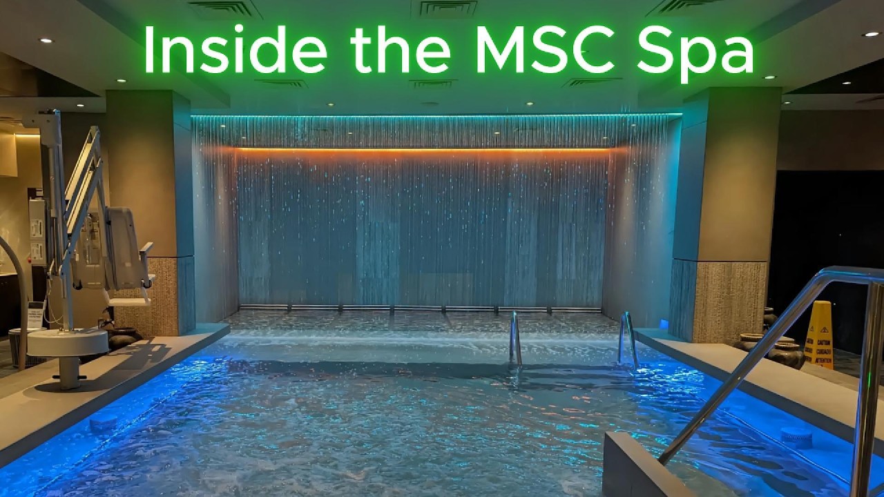 Экскурсия по спа-зоне MSC World America — термальный комплекс и зоны отдыха.