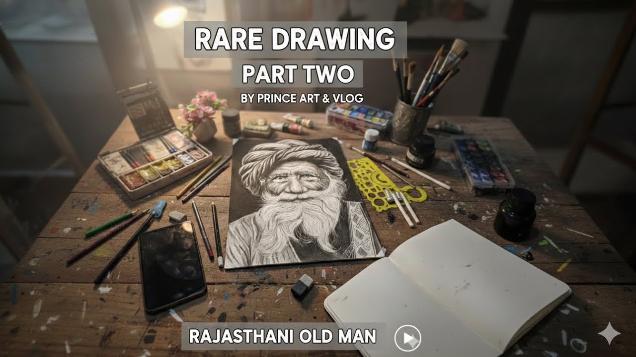 Rajasthani old man charcoal drawing tutorial / charcoal drawing tutorial ✨🙏🏻🙏🏻