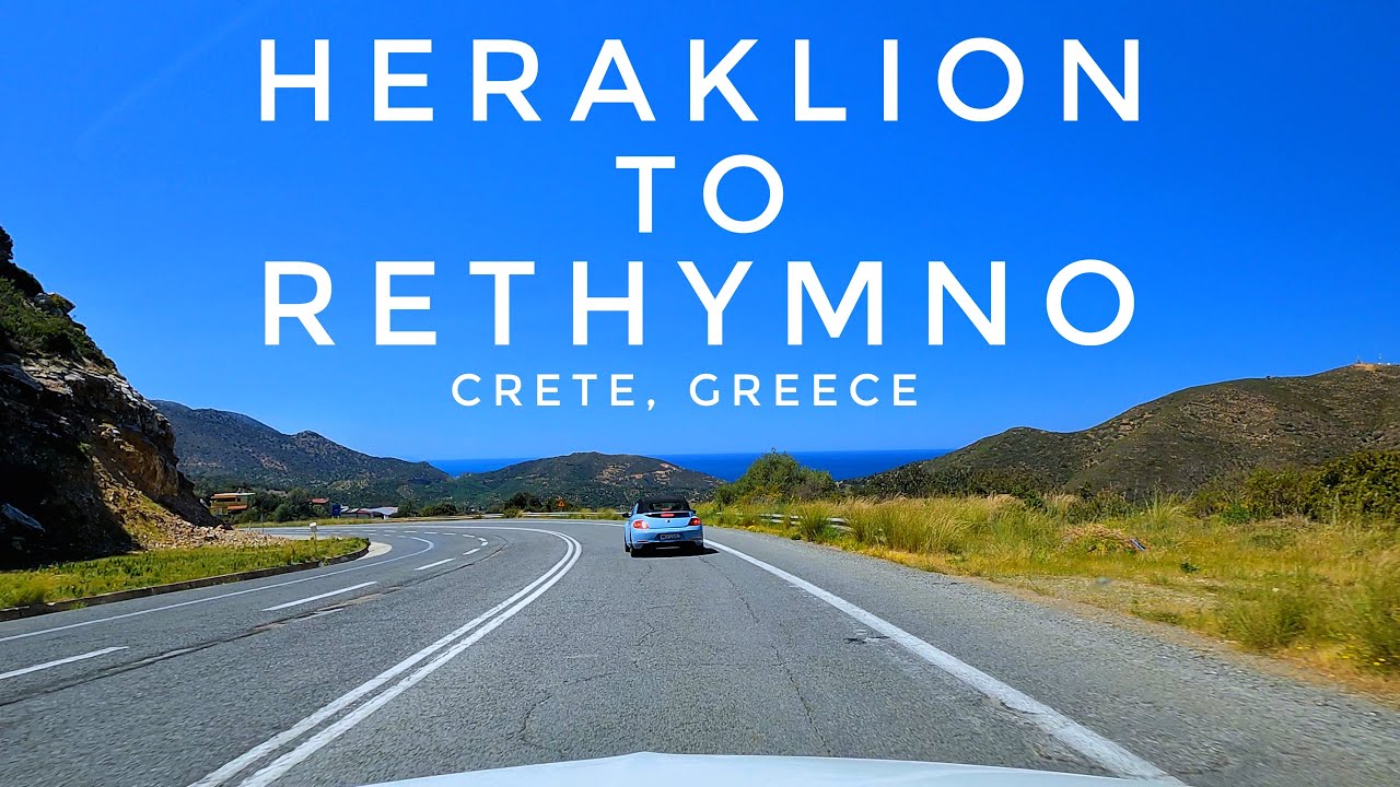 4K Driving Heraklion to Rethymno | Crete Greece 2024