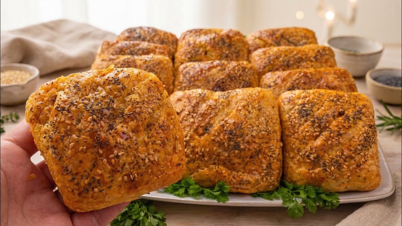 🔥 مملحات رمضانية مورقة وذهبية بحشوة لذيذة | ساهلين وناجحين  100 % 😍🌙