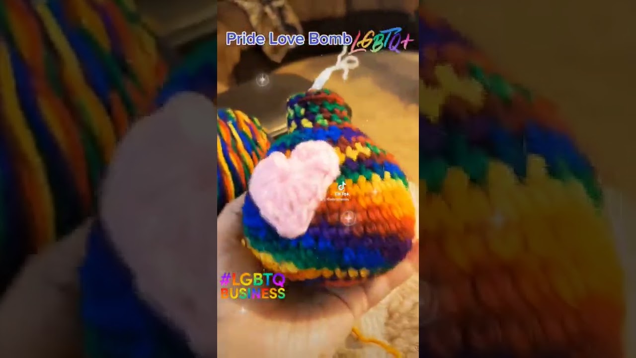 Pride Love Bomb #pridemonth #pridelovebomb #lgbtqcrochet #lgbtqbusinessowner