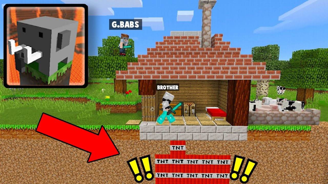 I Trolled My NOOB BROTHER In Craftsman Building Craft (HUGE TNT TROLL)