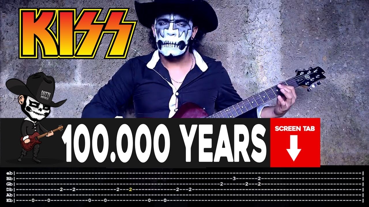 【KISS】[ 100.000 Years ] cover by Masuka | LESSON | GUITAR TAB