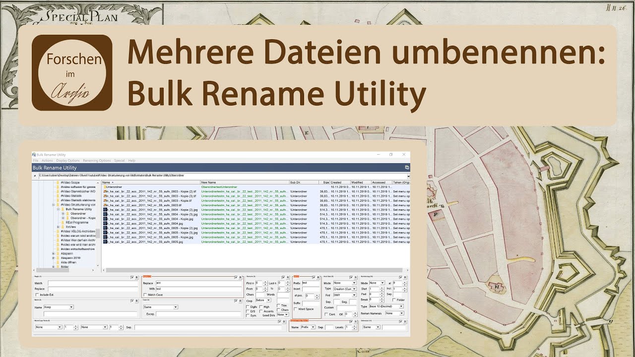 Mehrere Dateien/Ordner umbenennen: Bulk Rename Utility
