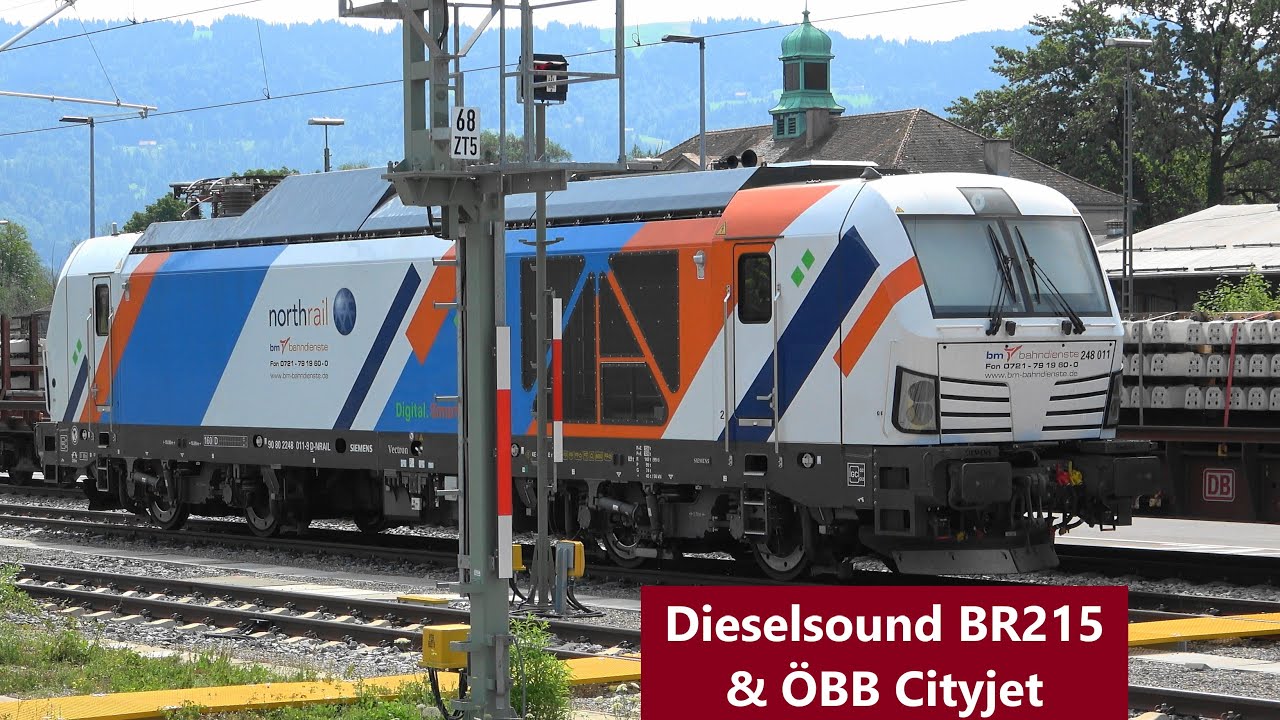 Vectron Dual Mode 248 011 Northrail in Lindau-Reutin, etwas Dieselsound BR215 & ÖBB Cityjet RH4748
