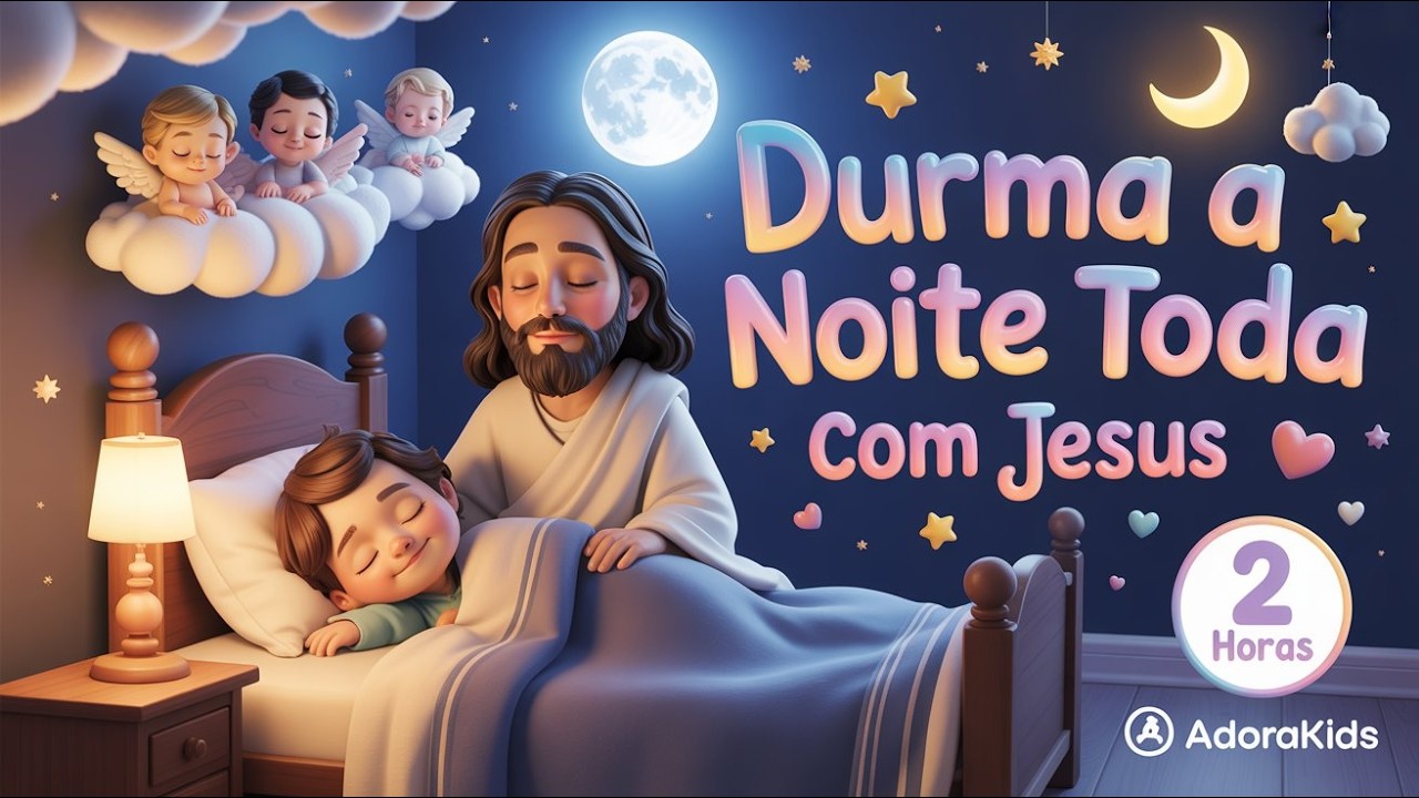 Durma a Noite Toda com Jesus 🌙 2 HORAS de Música de Ninar Cristã Infantil | AdoraKids