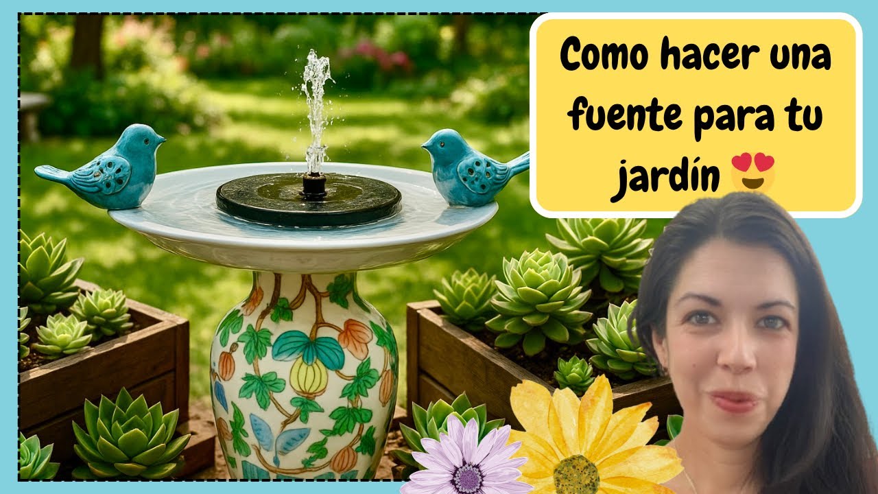 Como hacer una fuente con cosas recicladas para el jardin, bebedero de aves y polinizadores