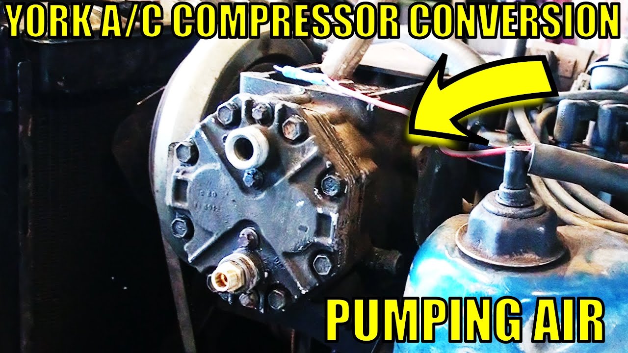 Rat Rod Air Bag System - Converting The York AC Compressor To Pump Air