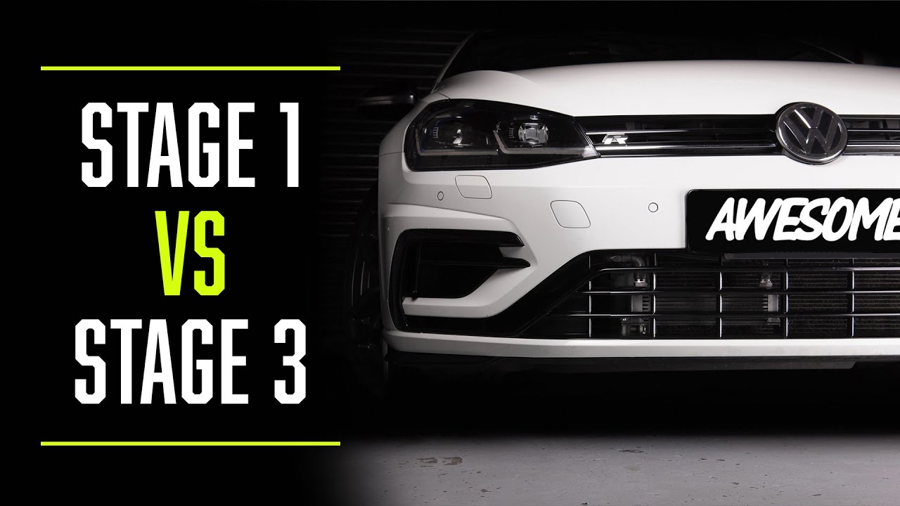 Volkswagen GOLF R - STAGE 1 VS STAGE 3 Comparison (racingline)
