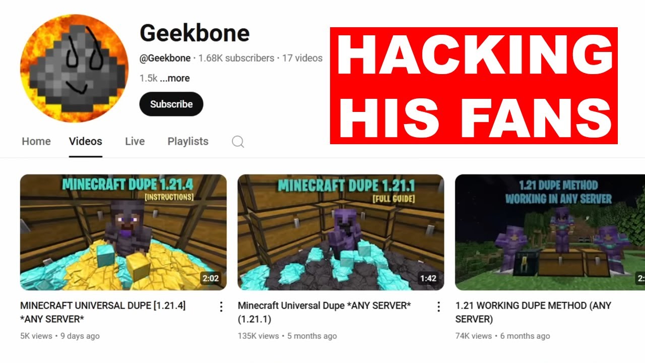 This Minecraft YouTuber is hacking his fans