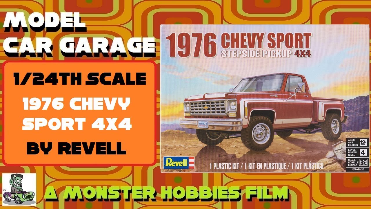 Model Car Garage - Пластиковая модель пикапа Chevrolet Sport 4X4 Stepside 1976 года от Revell.
