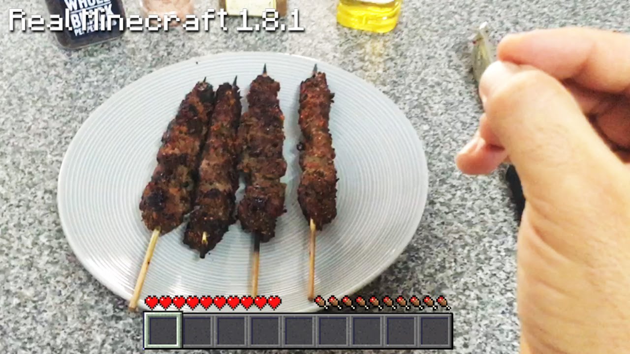 Real Life Minecraft Cooking - BEEF SKEWERS