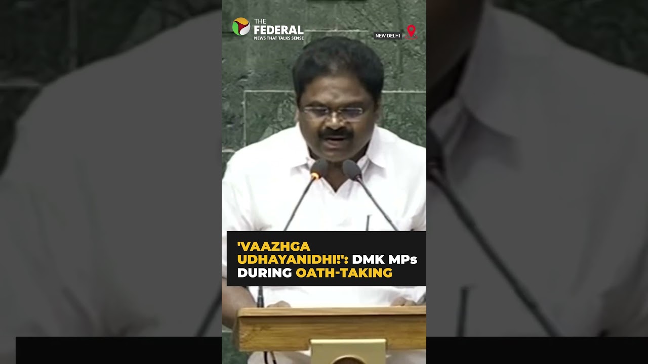 DMK MPs hail Stalin junior during oath-taking | The Federal #shorts