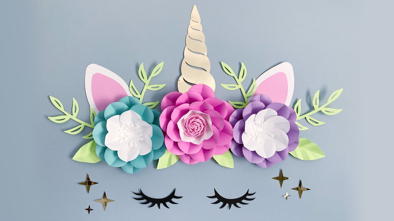 Unicorn Paper Flower Wall Decoration | Unicorn Themed Birthday Party | Unicorn Flower Tutorial