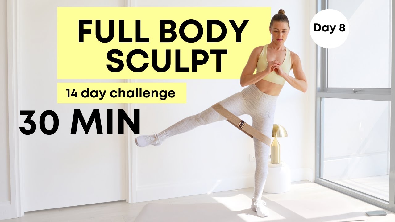30 MIN BOOTY BAND FULL BODY SCULPT - Pilates, strength, cardio | Day 8