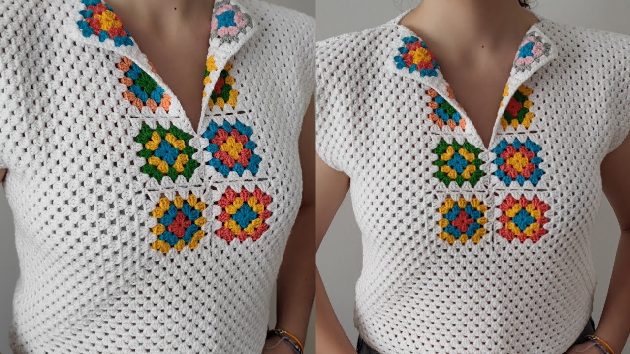 Turn Heads This Summer! Easy Crochet Granny Square Crop Top