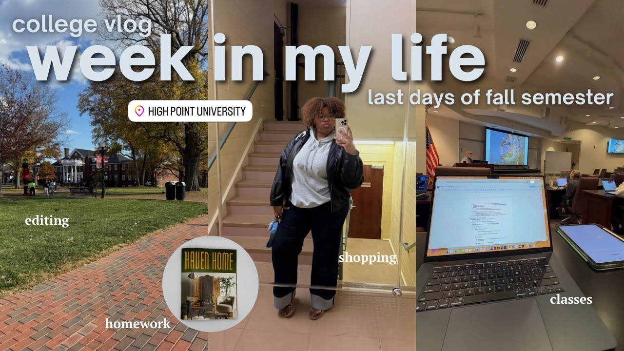 VLOG : last week of the fall semester 📚 | classes, shopping, homework, and editing