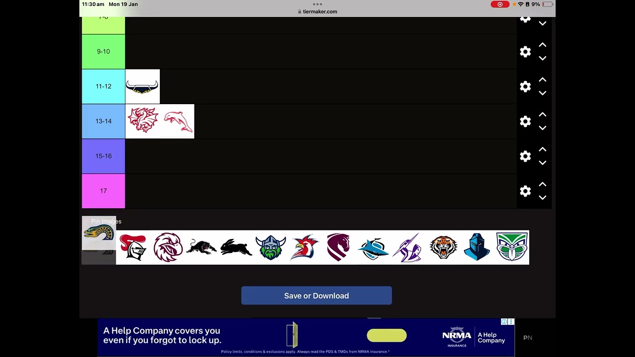 Nrl team ladder prediction!
