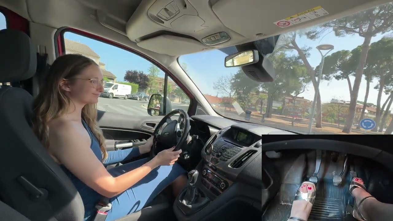 👠Lina Driving in High Heels 👠 | Manual Car ASMR Pedal View
