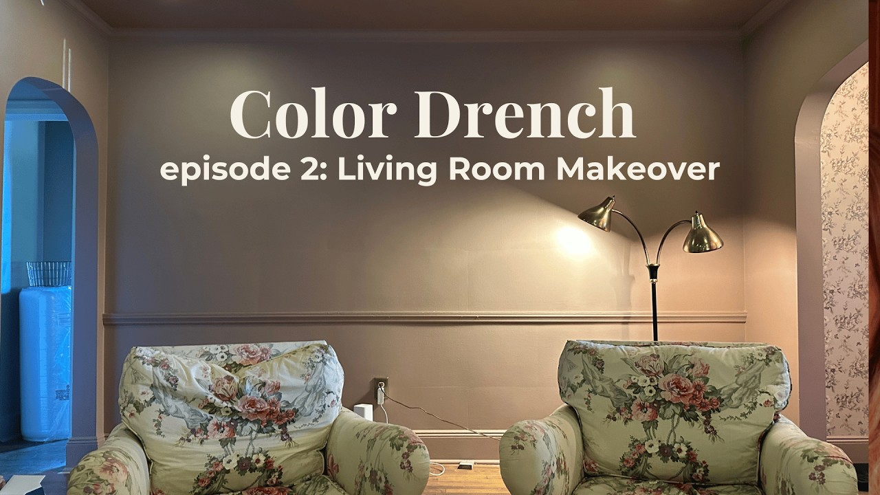 I Tried Color Drenching with Sulking Room Pink | Cozy DIY Living Room Makeover | Episode 2