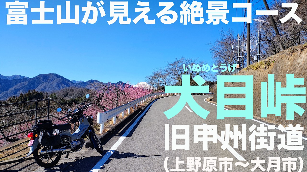 【クロスカブで行く】犬目峠（旧甲州街道）【富士山絶景ポイント】