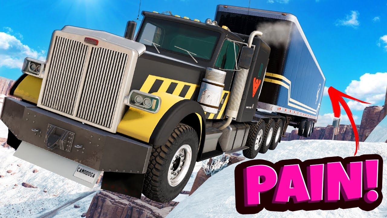 SURVIVING a Dangerous Icy Snow Map in a Diesel Truck in BeamNG Drive Mods!
