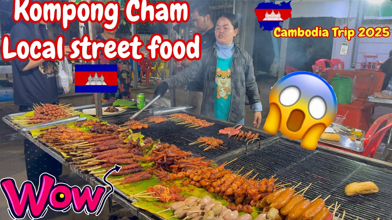 She Works Very Hard | Kompong Cham Local Street Food | (4K) 🇰🇭
