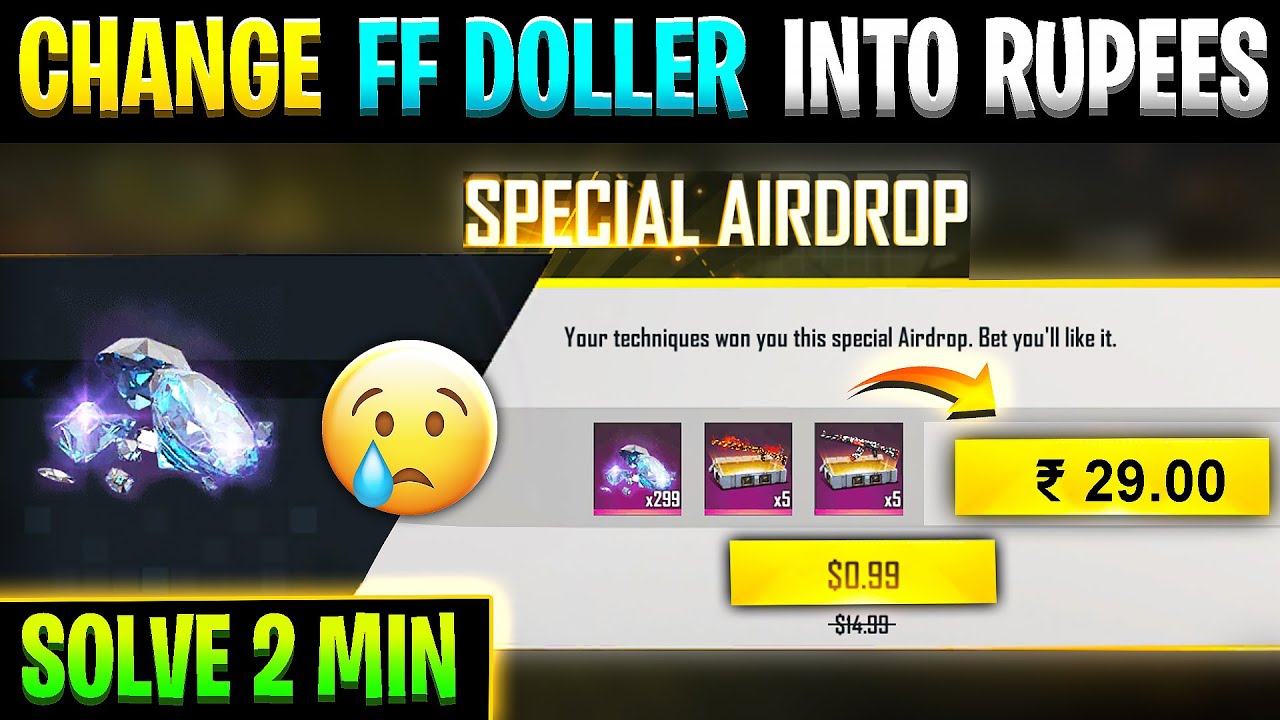 How to solve special airdrop dollar Showing problem in free fire | Free fire USD dollar to rupees