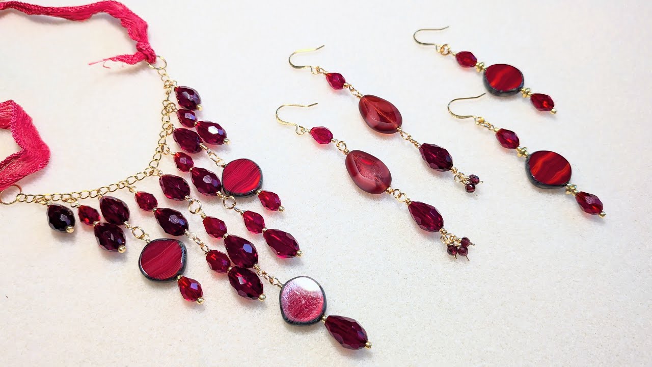 Bringing the Drama Red Necklace & Earrings Tutorial | Gemstone Orphanage