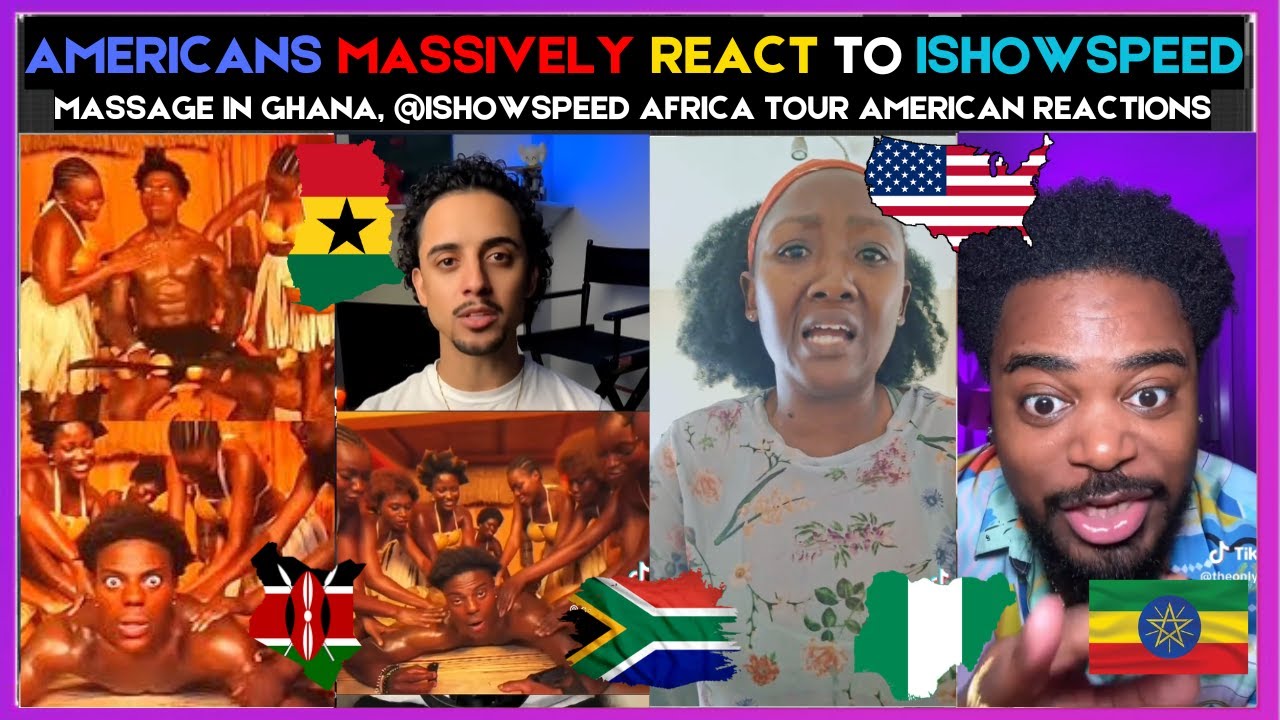 🇬🇭🇺🇸 AMERICANS MASSIVELY REACT TO ISHOWSPEED'S MASSAGE IN GHANA, @ISHOWSPEED AFRICA TOUR | KammaDyn
