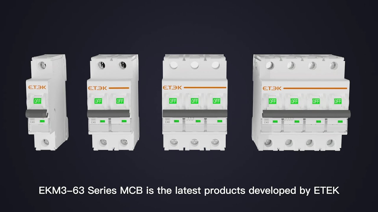 ETEK Electric EKM3 series MCB with 6kA short-circuit breaking capacity