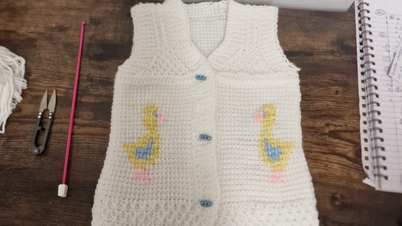 passo a passo de colete para bebe em croche tunisiano 4 parte