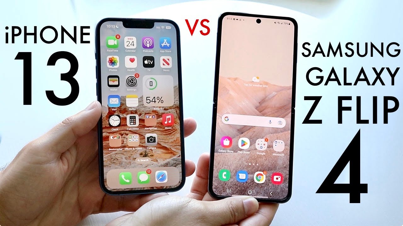 Samsung Galaxy Z Flip 4 Vs iPhone 13! (Comparison) (Review)