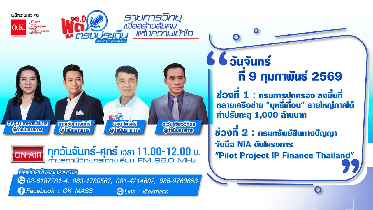 พูดตรงประเด็น | 9 กุมภาพันธ์ 2569